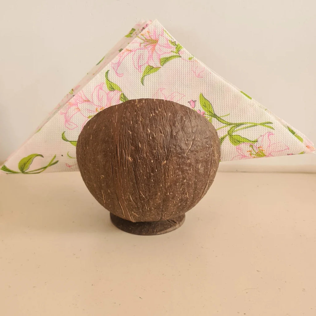 Thenga Coconut Shell Tissue Holder | Handmade Wooden Tissue Holder (Set of 1)