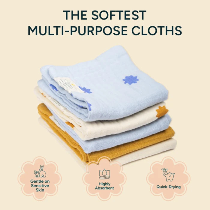 Muslin So-Softs™ | Multipurpose Baby Washcloth - Set of 3 | Butterscotch