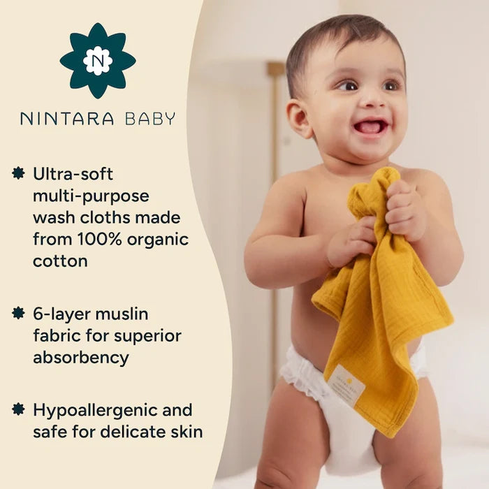 Muslin So-Softs™ | Multipurpose Baby Washcloth - Set of 3 | Butterscotch