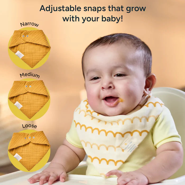 Baby Bandana Bibs - Set of 3 | Beige Pack