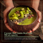 Thenga Coconut Shell Bowls - Salad Bowls, Smoothie Bowl & Serving Bowl - 900 ML (Set of 2)