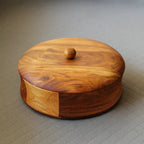 Acacia Wood Casserole / Roti Box 9 Inch Diameter