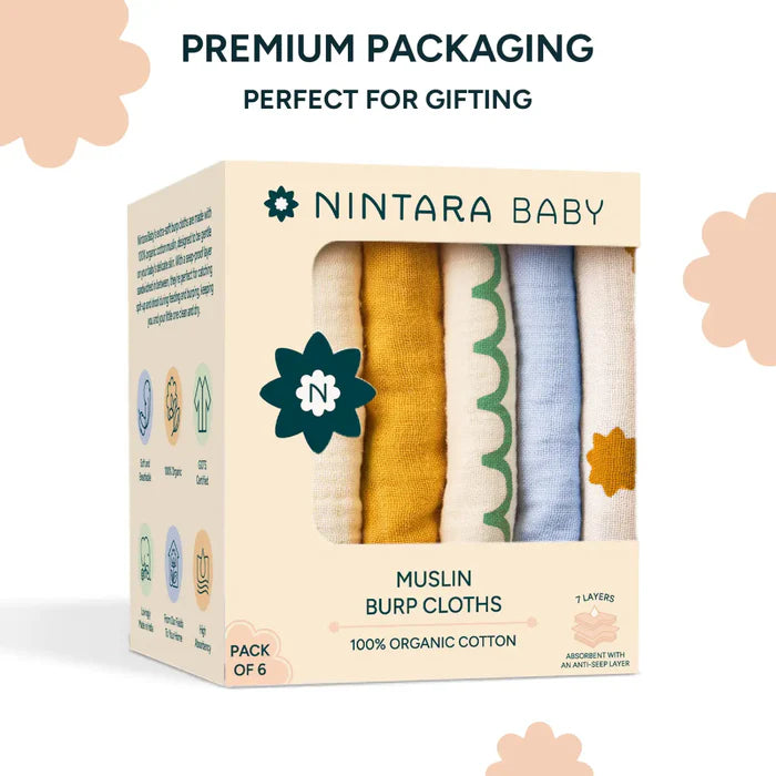 Baby Burp Cloths - Set of 6 | Playful Mix Mega Pack
