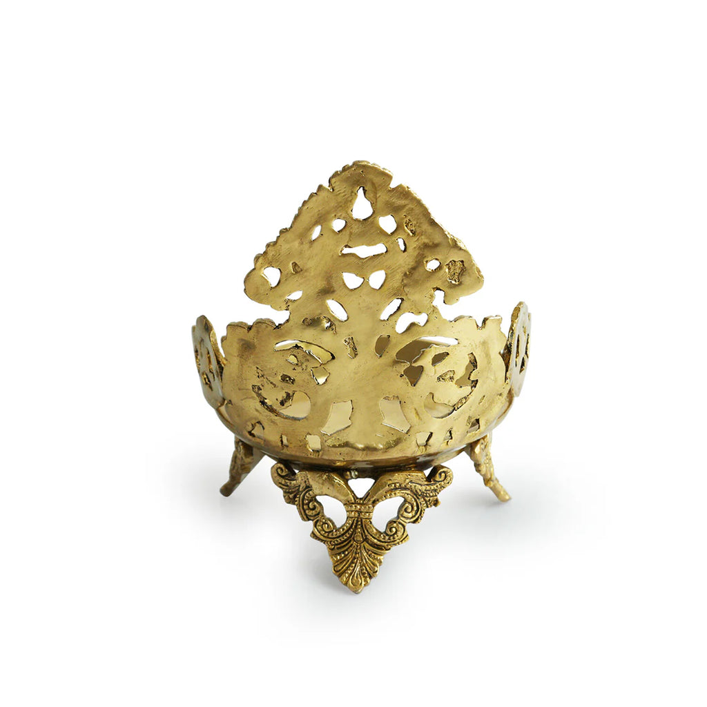 Handcarved Legs Brass Diya