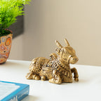 'Nandi' Carved Brass Showpiece Idol (Hand-Etched, 912 grams)