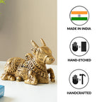 'Nandi' Carved Brass Showpiece Idol (Hand-Etched, 912 grams)