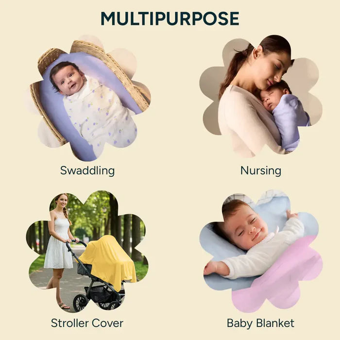 Muslin Baby Swaddle - Extra-Large - Set of 4 | Elephant Hugs