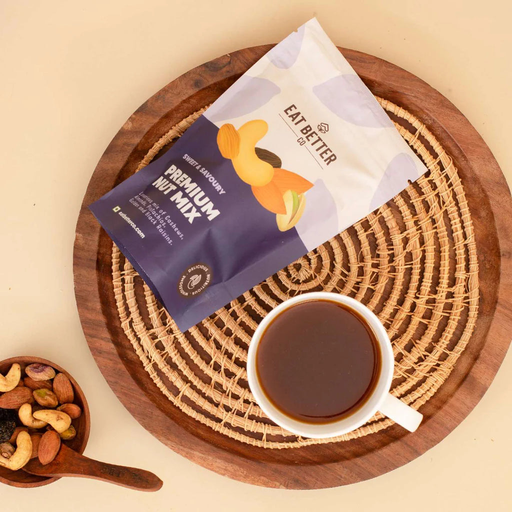 Premium Nut Mix - Jumbo Nuts & Raisins - Roasted & Spiced 100gms